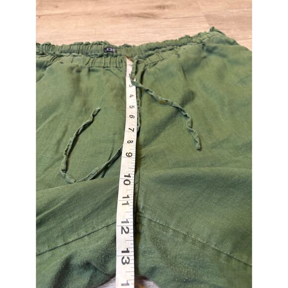 J. Crew 2024 Green Linen Soliel Wide Leg Pants L Casual Minimalist Beach Coastal - Picture 6 of 11
